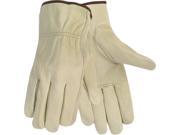 Memphis 3215M Economy Leather Driver Gloves Medium Cream