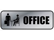 Brushed Metal Office Sign 9 x3 2 EA Silver