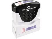 Accustamp2 035536 Accustamp2 Shutter Stamp with Microban Red Blue CONFIDENTIAL 1 5 8 x 1 2