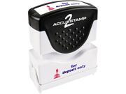 Accustamp2 035523 Accustamp2 Shutter Stamp with Microban Red Blue FOR DEPOSIT ONLY 1 5 8 x 1 2