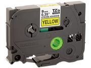 Brother TZES621 TZe Extra Strength Adhesive Laminated Labeling Tape 3 8w Black on Yellow