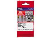 Brother TZES121 TZe Extra Strength Adhesive Laminated Labeling Tape 3 8w Black on Clear