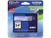 Brother TZe Standard Adhesive Laminated Labeling Tape 3 4w White on Clear