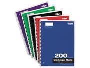 Tops 65581 Wirebound 5 Subject Notebook College Rule 11 x 8 1 2 White 200 Sheets Pad