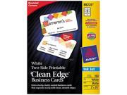 Avery Clean Edge Inkjet Business Cards White Round Edge 2 x 3 1 2 160 cards PK