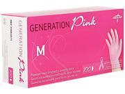 Medline PINK6075 Generation Pink Vinyl Gloves Pink Medium 100 Box