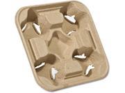 NatureHouse CT01 Heavy Weight 4 Cup Carry Tray 6 x 2 x 6 Natural 75 Pack