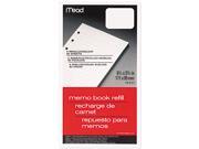 Mead 46534 6 Ring Memo Book Refill College Rule 6HP 6 3 4 x 3 3 4 80 Sheets White