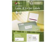 Maco RL 3025 Recycled Laser and InkJet Labels 1 x 2 5 8 White 750 Box