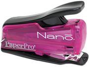 PaperPro 1813 inJOY 12 Nano Stapler 12 Sheets Capacity 50 Staple Capacity Mini 1 4 Staple Size Pink Translucent
