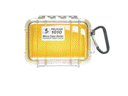 Pelican Micro Case with Clear Lid and Carabineer Yellow 1010 027 100