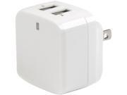 StarTech USB2PACWH White Dual port USB wall charger international travel 17W 3.4A