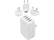 StarTech USB4PACWH White 4 Port USB Wall Charger International Travel 34W 6.8A