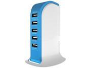 Energen EN UC500BL Blue 5 Ports USB Charging Station w QC 3.0
