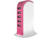Energen EN UC500PK Pink 5 Ports USB Charging Station w QC 3.0