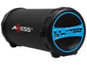Axess SPBT1031 BL Portable Bluetooth Hi Fi Cylinder Loud Speaker with SD Card USB AUX And FM Inputs 3.00 Sub