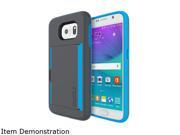 Incipio STOWAWAY Charcoal Neon Blue Credit Card Case With Integrated Stand for Samsung Galaxy S6 SA 616 CHBU