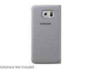 SAMSUNG Silver Fabric Solid Wallet Flip Cover for Samsung Galaxy S 6 Edge EF WG925BSEGUS