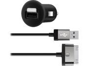 BELKIN F8J140bt04 BLK Black Car Charger 30 Pin ChargeSync Cable 10 Watt 2.1 Amp
