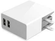 Macally Home24U White 24Watt with Two USB Port Home Charger
