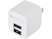 DigiPower iEssentials 2.4amp Dual USB Wall Charger White