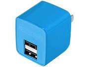 DigiPower iEssentials 2.4amp Dual USB Wall Charger Blue