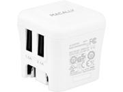Macally Home15U White 15W Two USB Ports Wall Charger