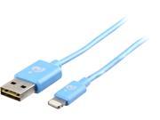 IOGEAR GRUL01 BL Blue Reversible USB to Lightning Color Cable 3.3ft 1m