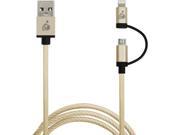 IOGEAR GUML01 GLD Gold Duolinq 2 in 1 Charge Sync Cable