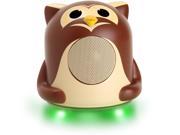 GOgroove Owl Portable Night Light Speaker with LED Light up Base Cute Animal Design 3.5mm Cable – Perfect for Soothing Babies Infants Children of All Ag
