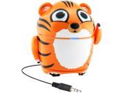GOgroove Portable Music Player Tiger Speaker with Rechargeable Battery Retractable 3.5mm Cable Works Apple iPad Pro Microsoft Surface Pro 4 Samsung Gala