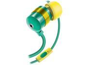 GOgroove audiOHM HF Ergonomic Earbuds Earphones with HandsFree Microphone Deep Bass Emerald Green