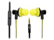 GOgroove AudiOHM iDX In Ear Headphones with Noise Isolation Hands Free Calling Tangle Free Cord and Custom Fit Silicone Gels Black Yellow