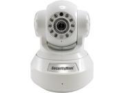 SecurityMan IPCAM SD Wireless wired IP camera with Pan Zoom Tilt SD Record White