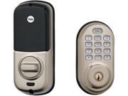 Yale Security YRD210 ZW 619 Real Living Electronic Push Button Deadbolt Fully Motorized with Z Wave Technology Satin Nickel