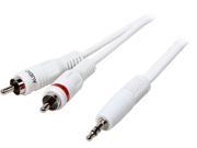 C2G 40370 6 ft. 6ft One 3.5mm Stereo Male to Two RCA Stereo Male Audio Y Cable iPod White
