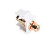 Leviton 40830 BWR QuickPort RCA Gold Plated Connector with Red Stripe