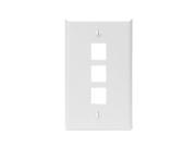 Leviton 41080 3WP QuickPort Wallplate single gang 3 port