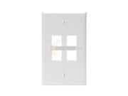 Leviton 41080 4WP QuickPort Wallplate single gang 4 port