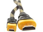 DATASTREAM High Speed 6 ft Braided Micro HDMI to HDMI Video Cable with Ethernet