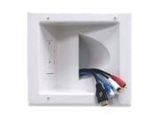 DataComm Electronics 45 0031 WH Recessed Low Voltage Media Plate with Duplex Receptacle