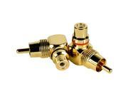 DB Link LC102 Gold RCA Right Angle Adapters 1 Red Band 1 Black Band