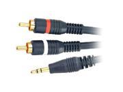 STEREN 254 045 6 ft. 3.5mm Stereo Plug to 2 RCA Plug Y Audio Cable