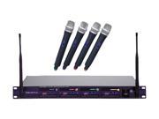 VocoPro UHF 5800 Professional 4 Channel UHF Wireless Microphone System