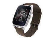 ASUS ZenWatch 2 Android Wear Smartwatch with Quick Charge Silver Case Brown Rubber Band WI501Q SR BW Q US Warranty