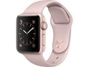 Apple Watch Series 2 38mm Rose Gold Aluminum Case Pink Sand Sport Band MNNY2LL A Rose Gold Aluminum