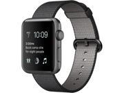 Apple Watch Series 2 38mm Space Gray Aluminum Case Black Woven Nylon Sport Band MP052LL A Space Gray Aluminum