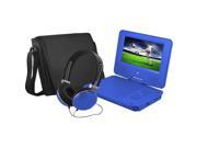Ematic EPD707BU 7 Inch Portable DVD Player with Matching Headphones and Bag Blue