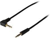 Tripp Lite P312 001 RA 1 Foot 3.5mm Mini Stereo Audio Cable with one Right Angle plug M M