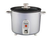 Panasonic SR 3NA Silver 1.5 Cups Uncooked 3 Cups Cooked Rice Cooker Steamer with Tempered Glass Lid